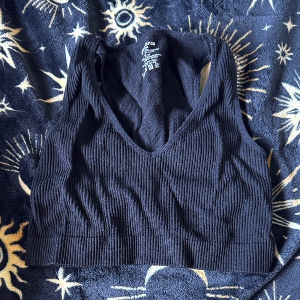 Black Ribbed Women's Top